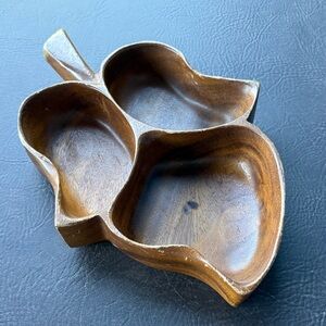 Vintage Brown  Wooden Serveware wood nut holder